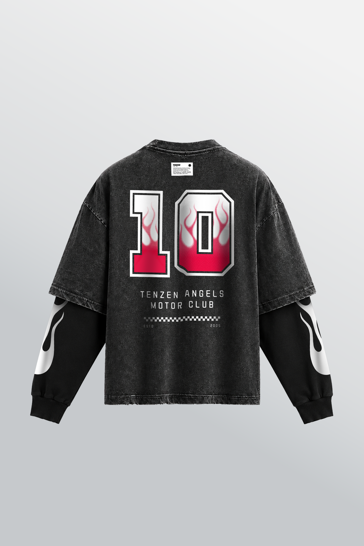 Angels Motor Club Layered Tee Acid Black