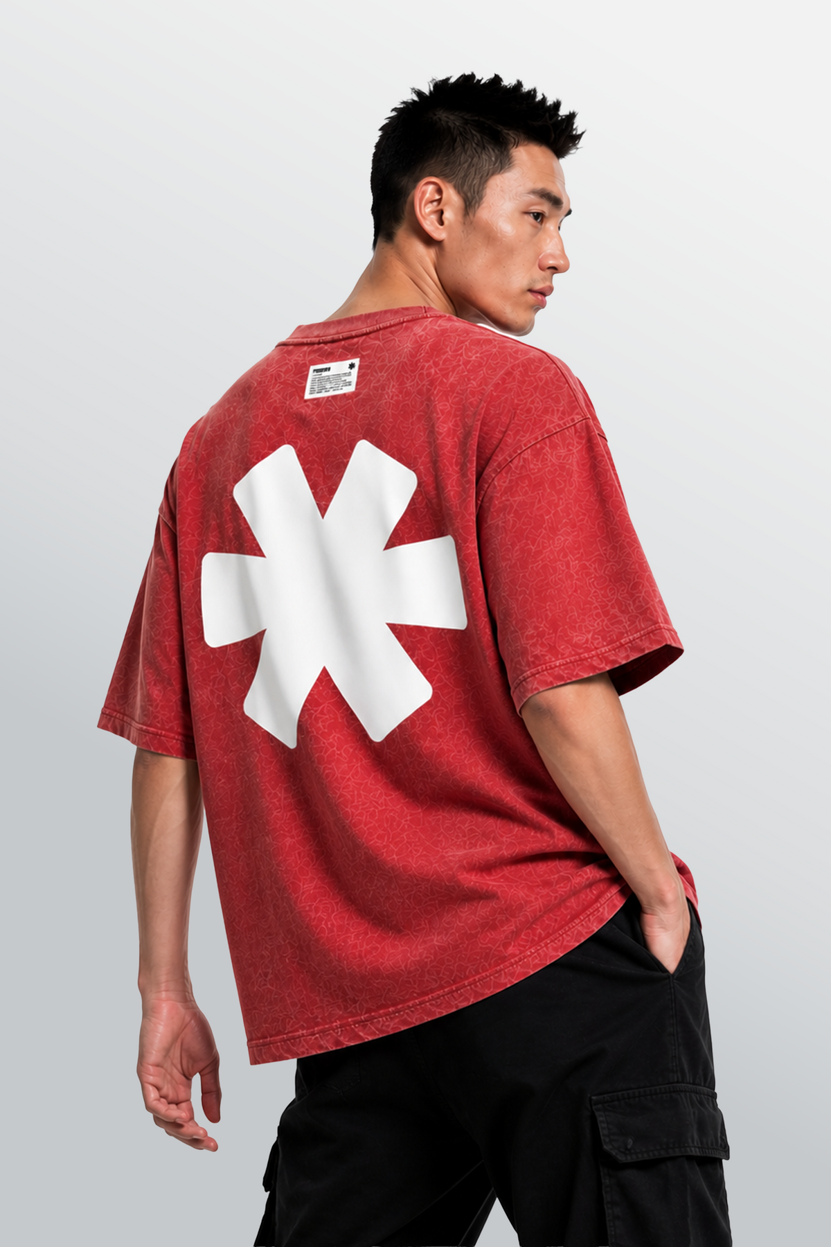 Crew Oversized Tee Acid Red