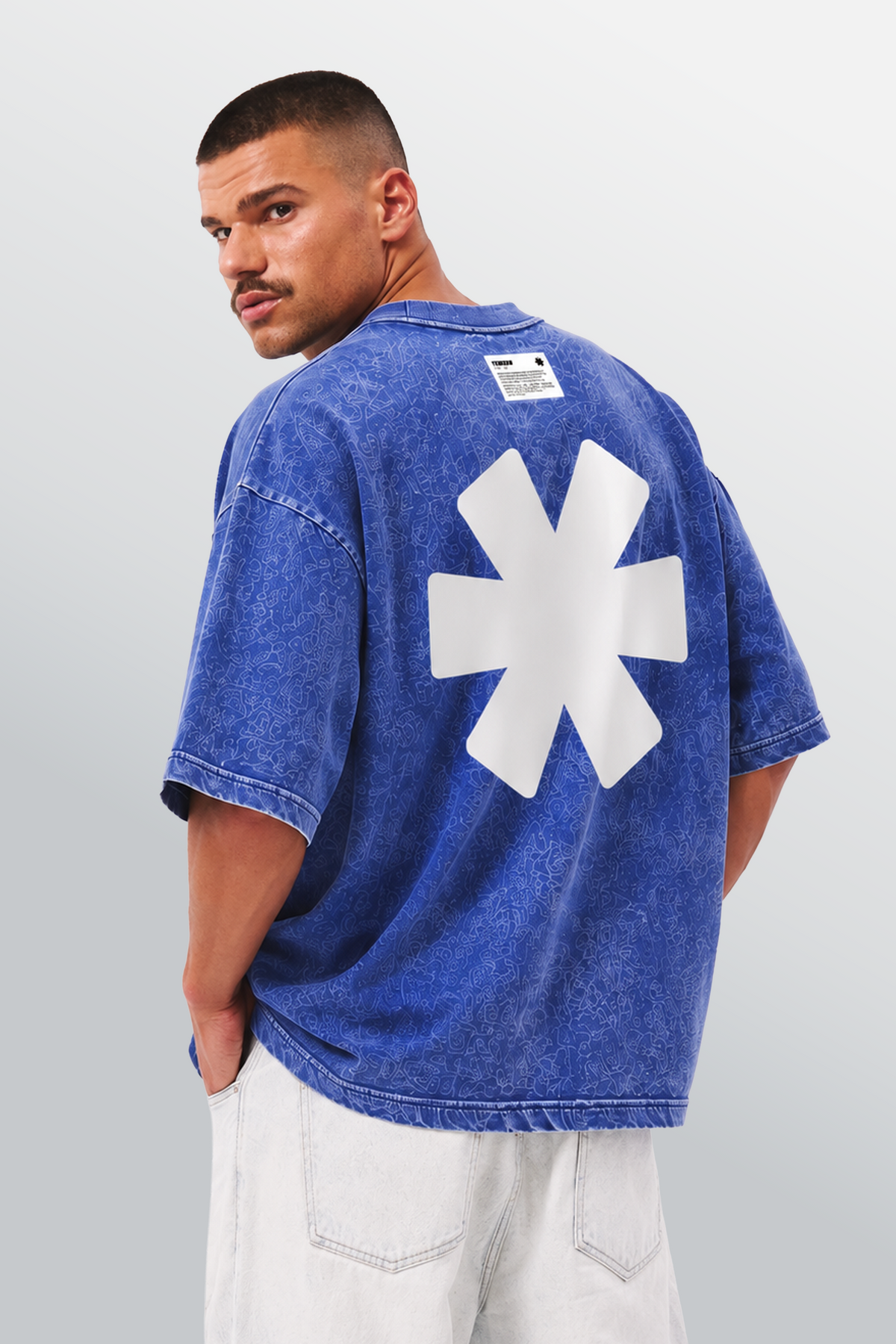 Crew Oversized Tee Acid Blue