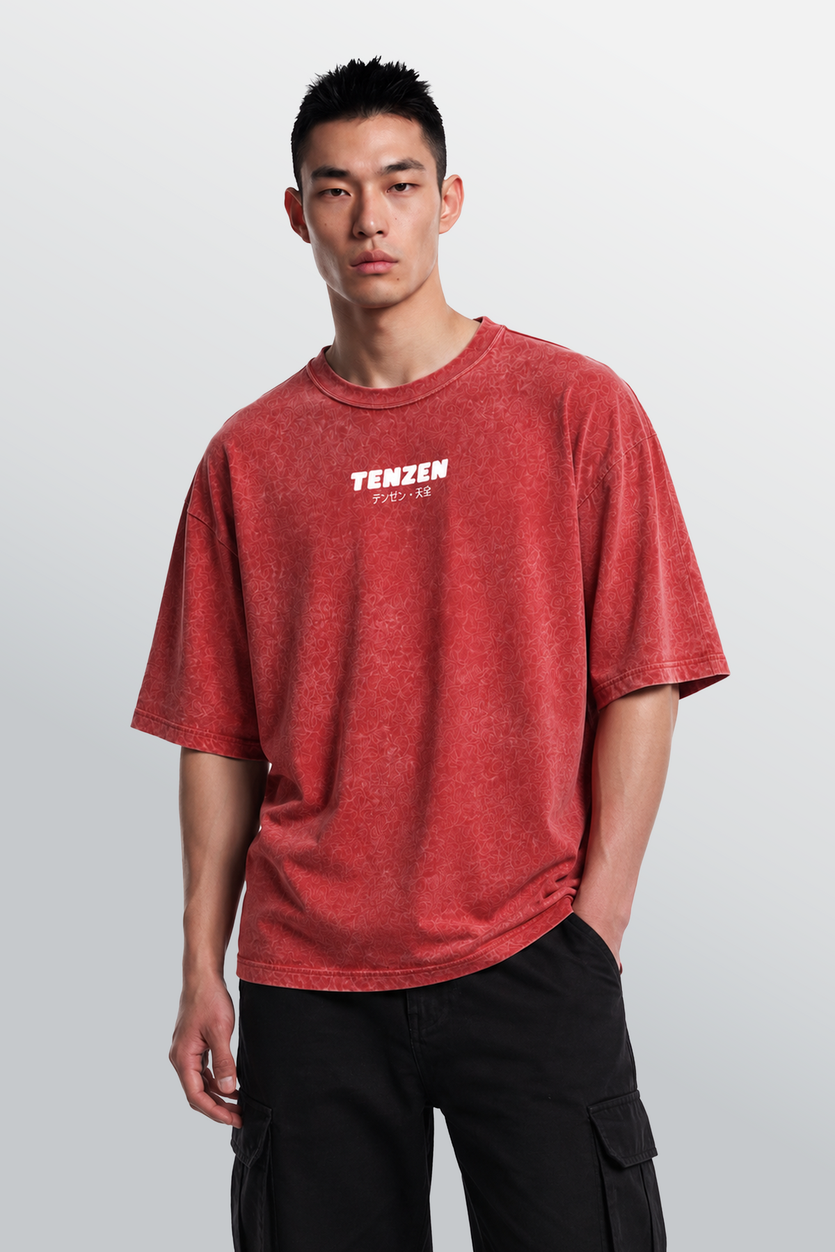 Crew Oversized Tee Acid Red