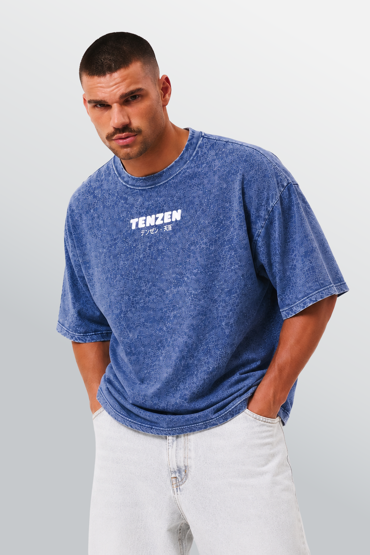 Crew Oversized Tee Acid Blue