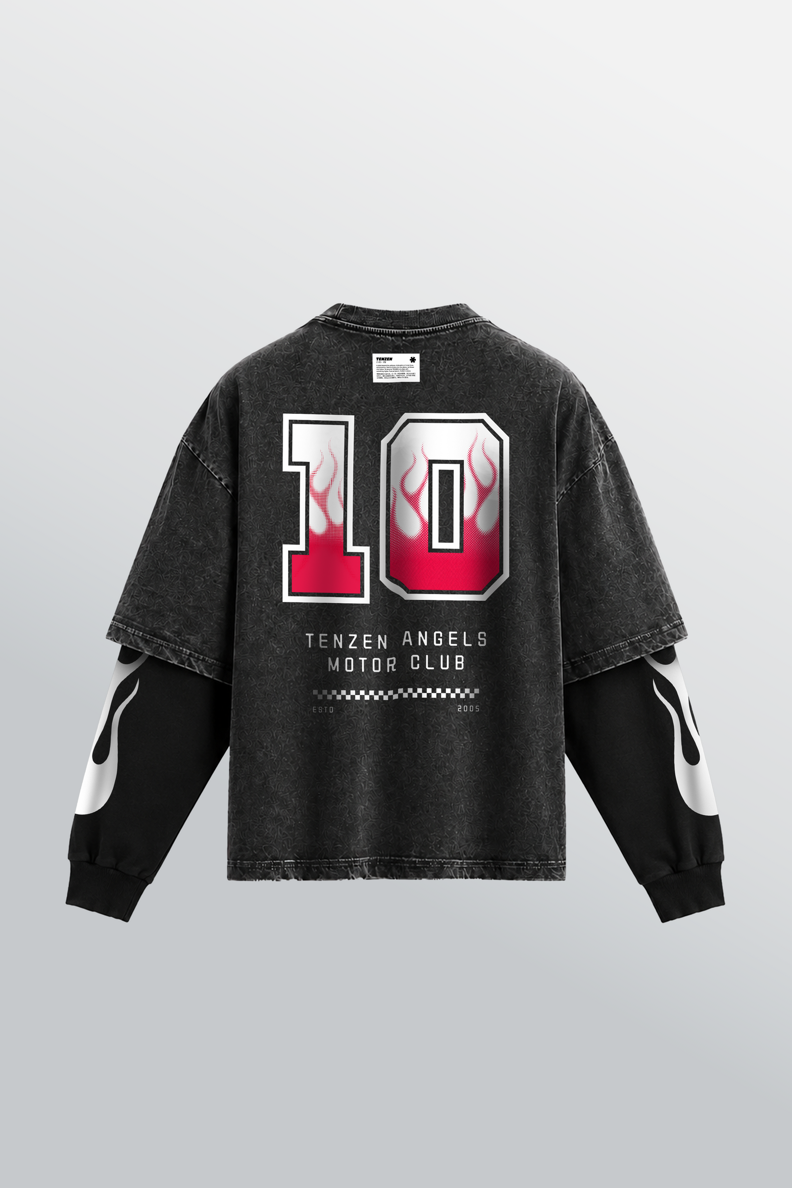 Angels Motor Club Layered Tee Acid Black