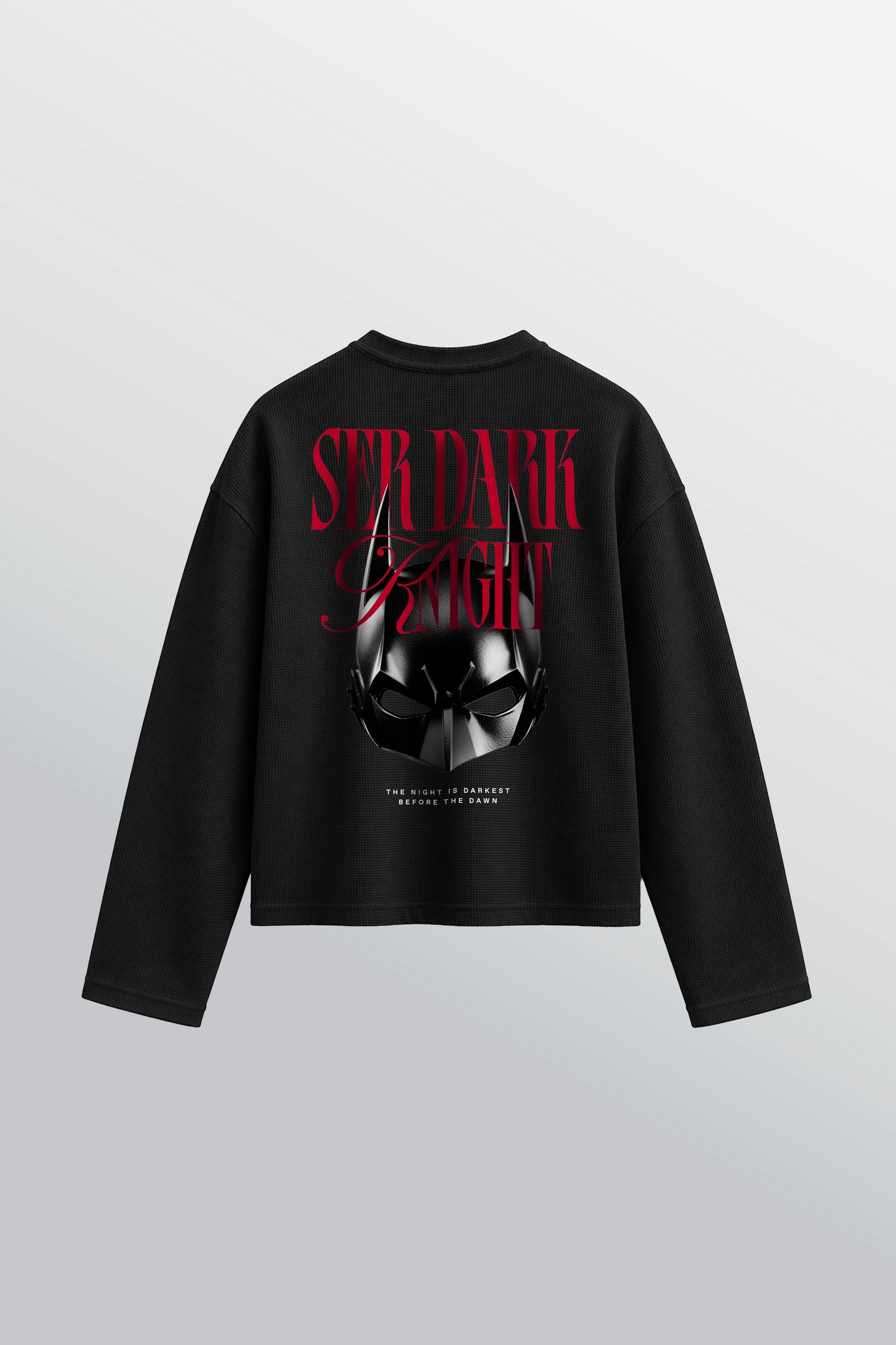 Ser Dark Knight Oversized Waffle Tee Black