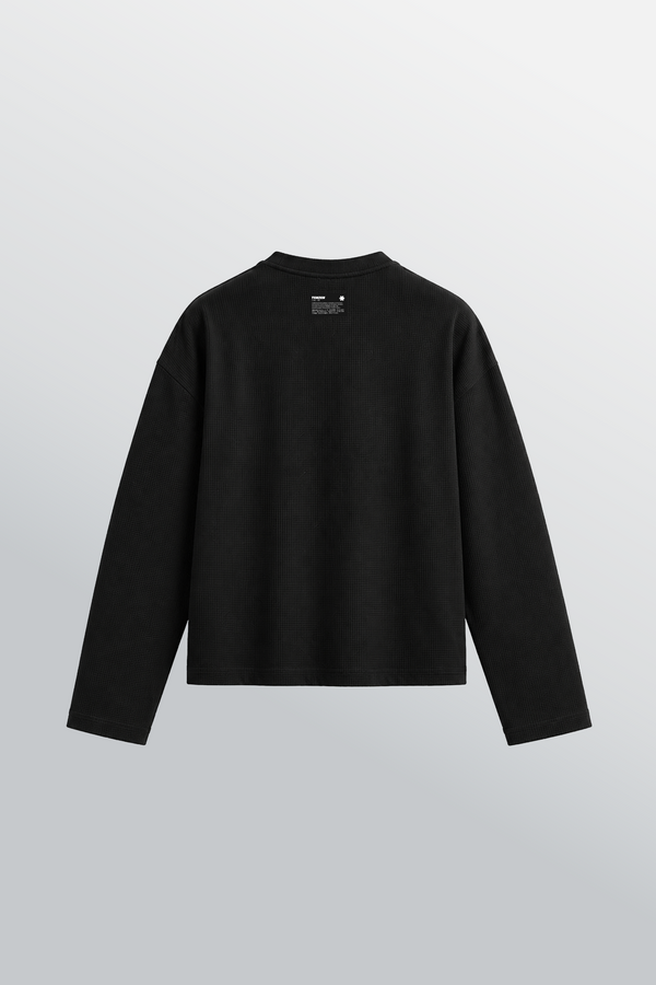 Crew Oversized Waffle Tee Black