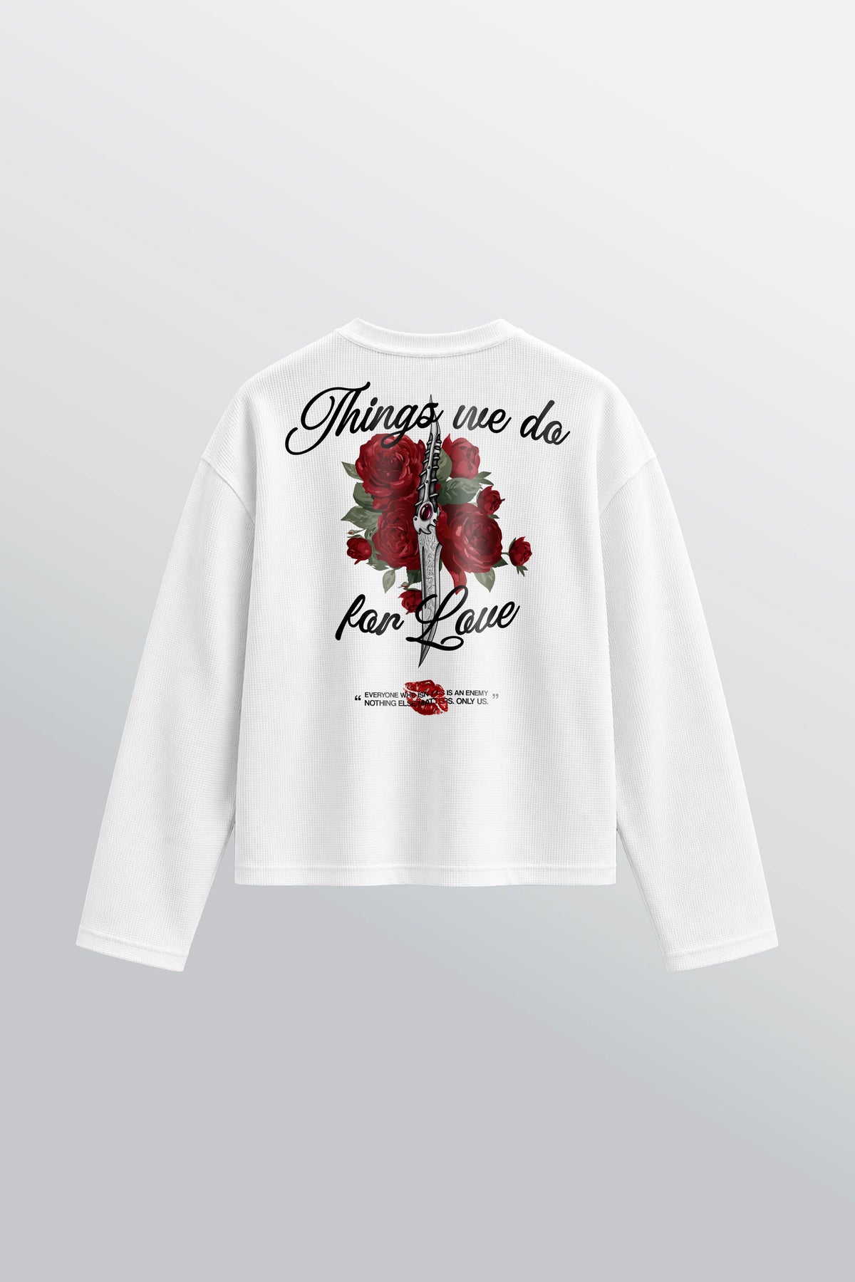 Lannister Love Oversized Henley Waffle Tee White