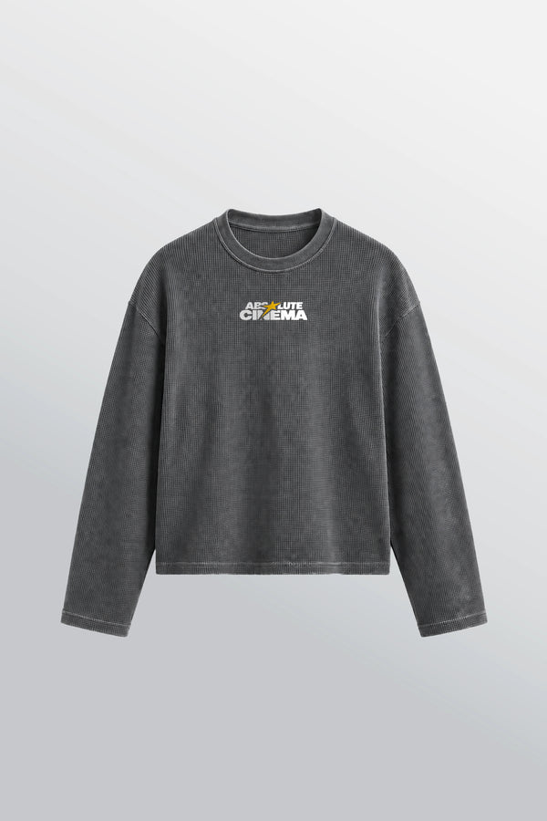Absolute Cinema Oversized Waffle Tee Acid Black