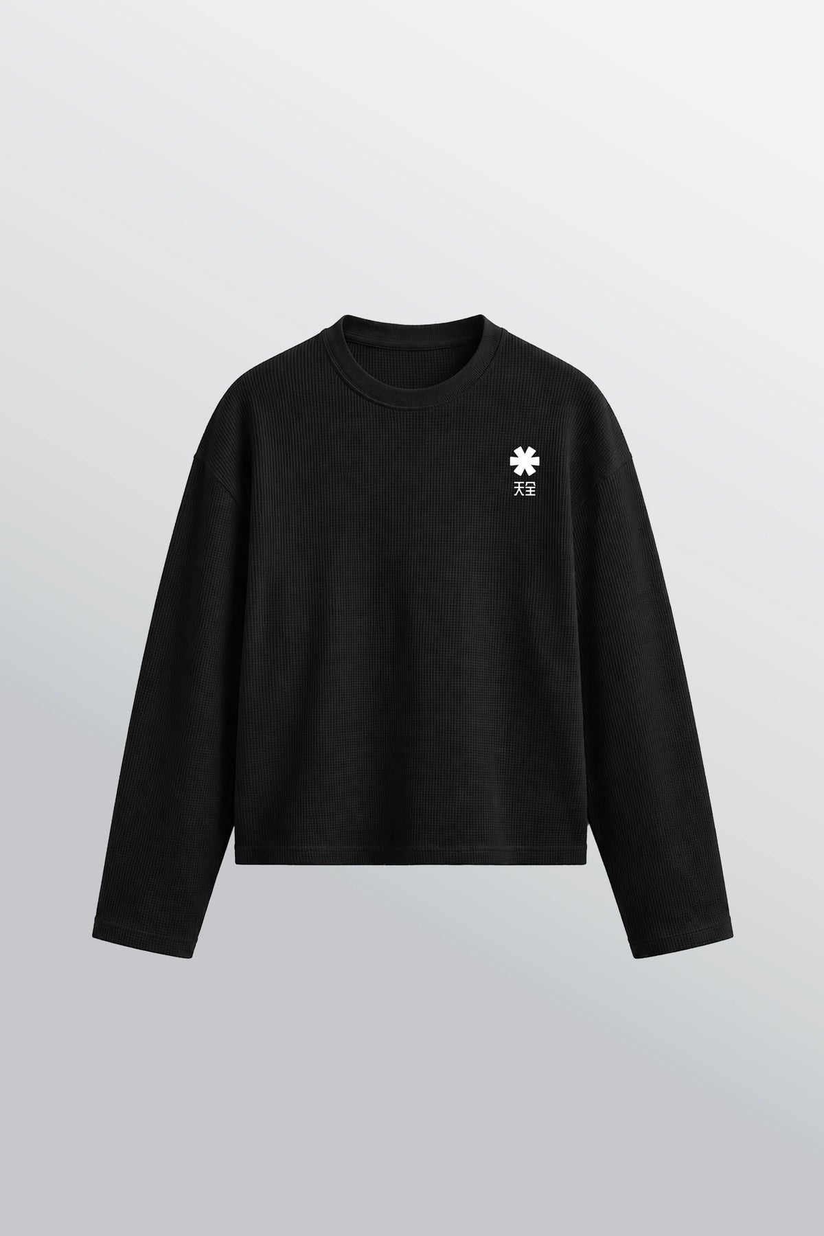 Crew Oversized Waffle Tee Black