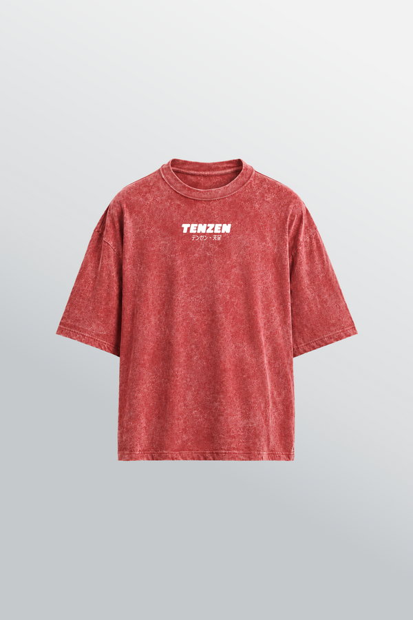 Crew Oversized Tee Acid Red