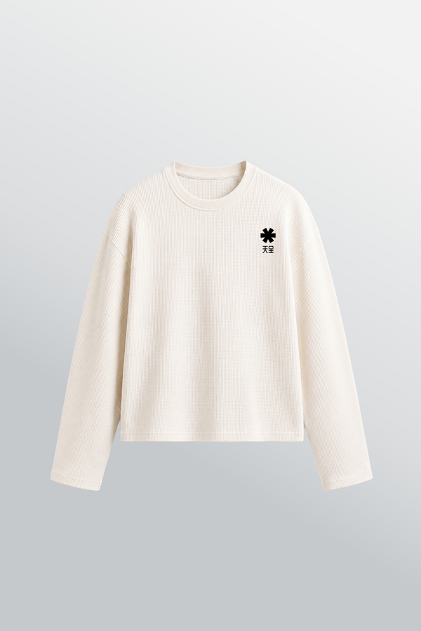Crew Oversized Waffle Tee Off White