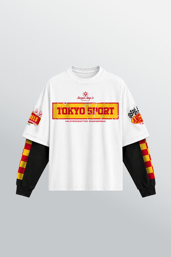 Tokyo Sport Layered Tee White