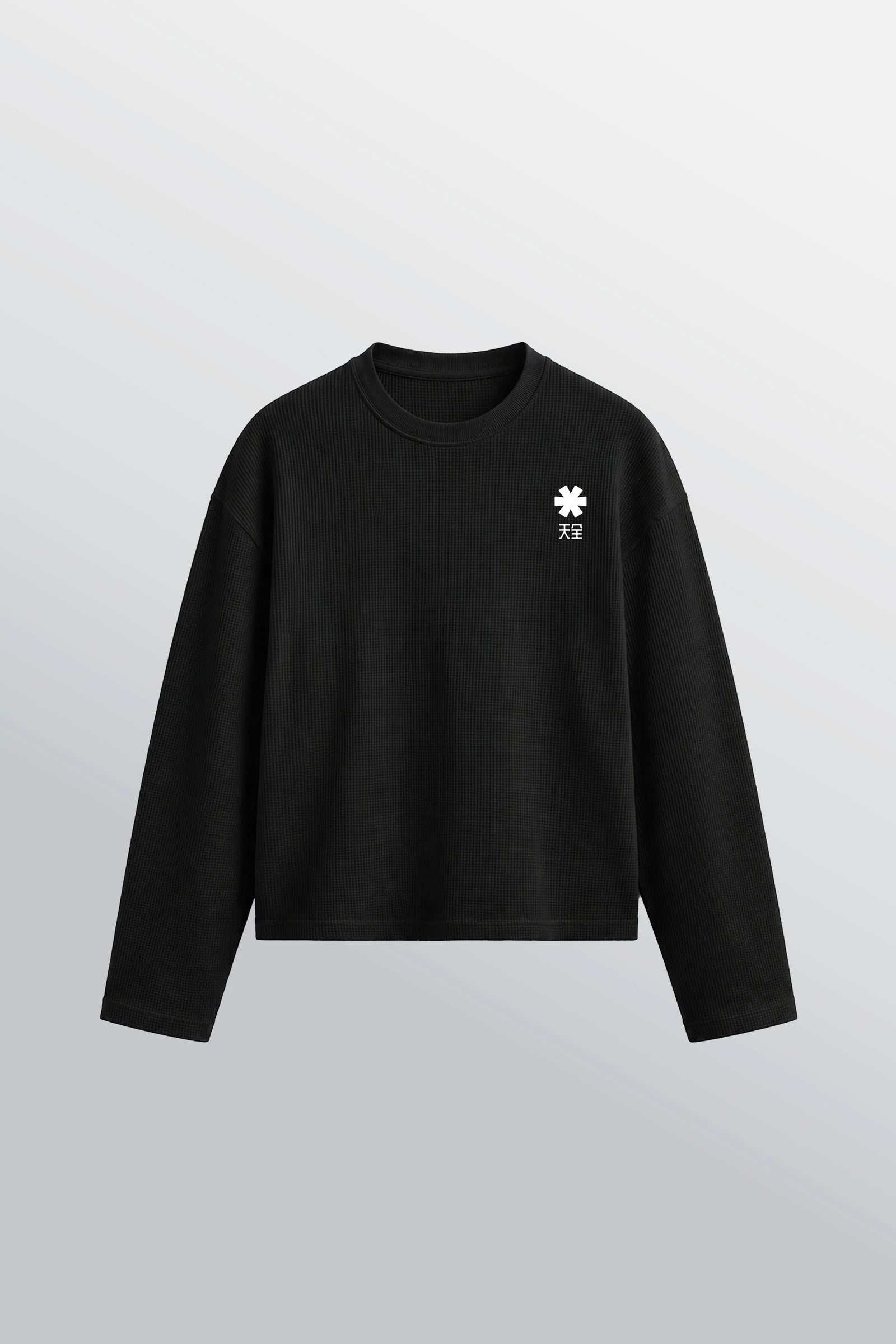 Crew Oversized Waffle Tee Black