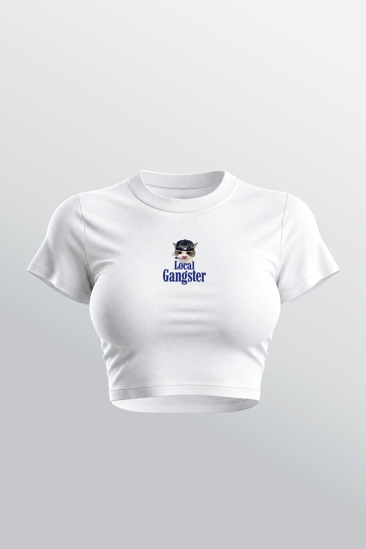 Local Gangster Baby Tee White - Front