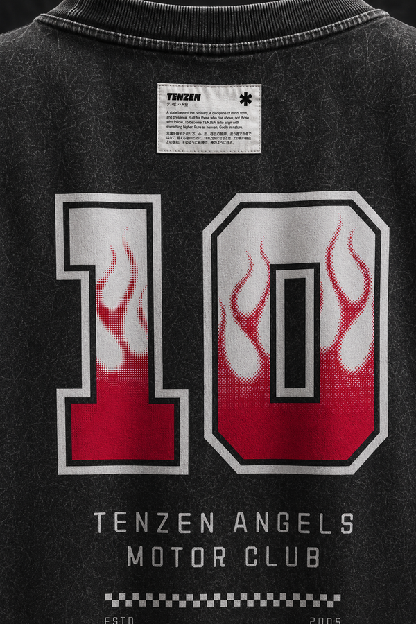 Tenzen Angels Motor Club Layered Tee Acid Black