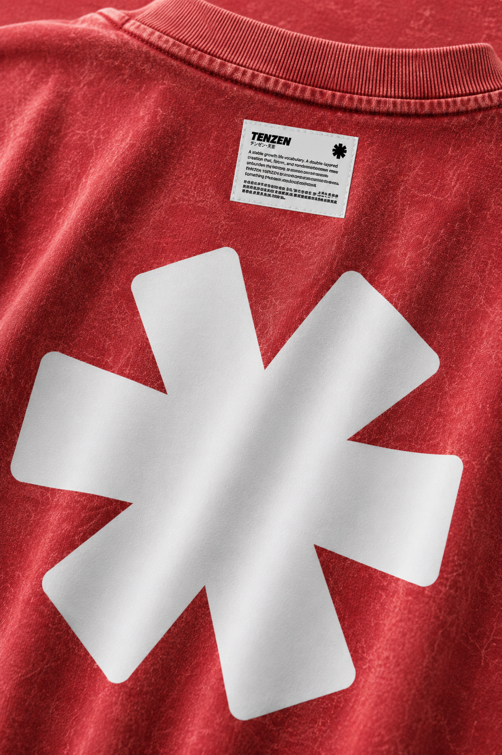 Crew Oversized Tee Acid Red