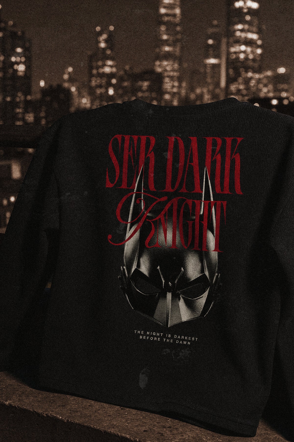 Ser Dark Knight Oversized Waffle Tee Black