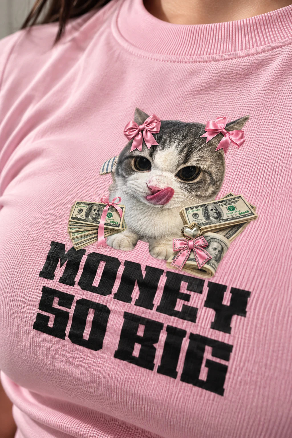 Money So Big Baby Tee Pink