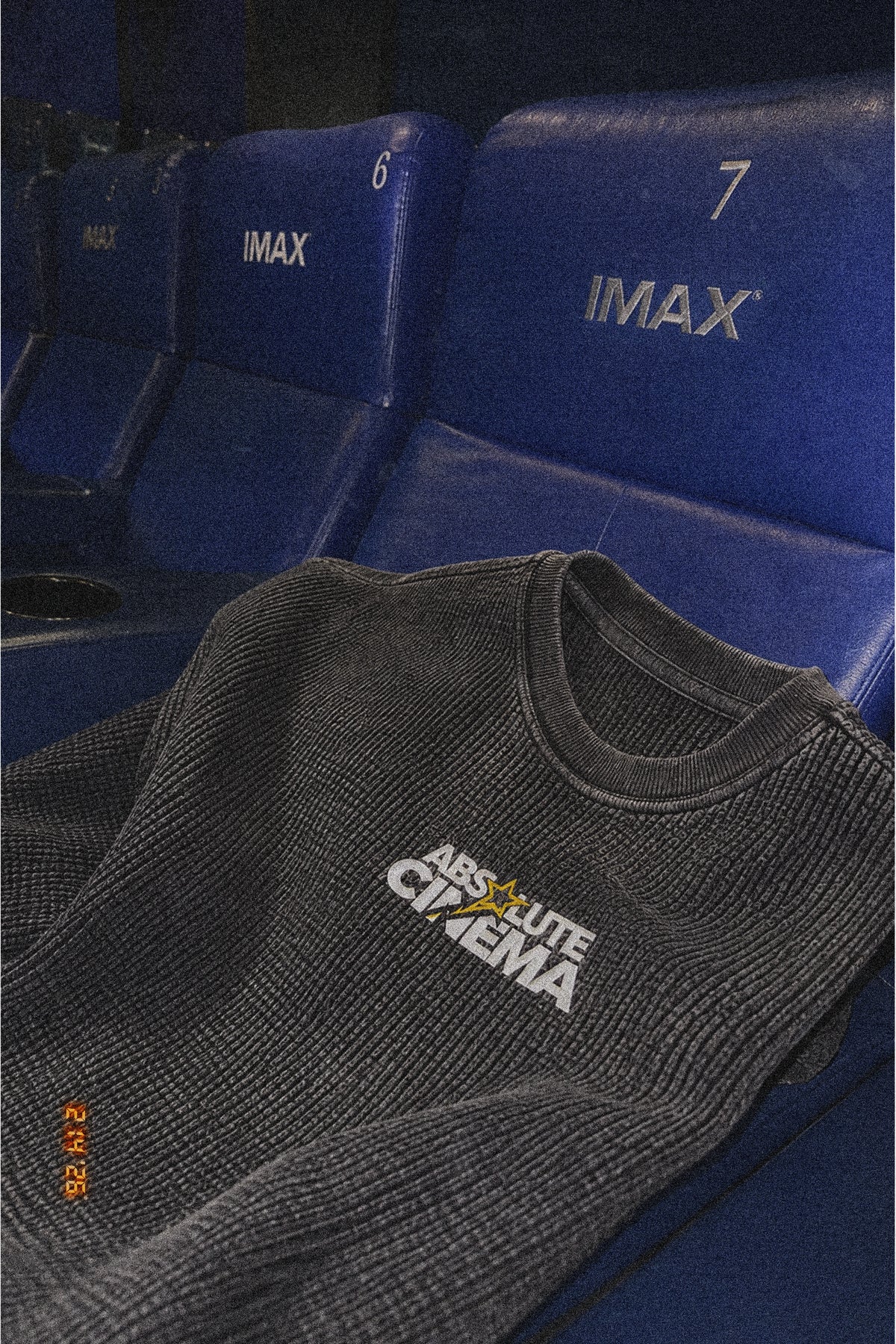 Absolute Cinema Oversized Waffle Tee Acid Black