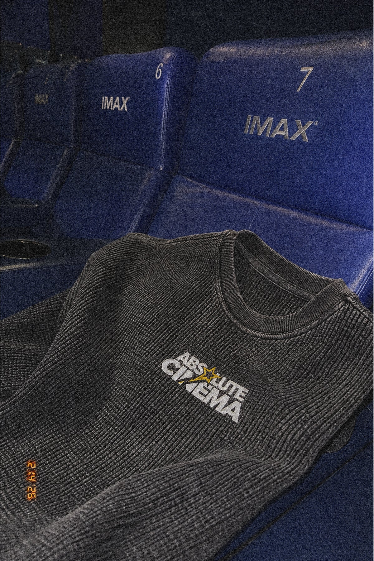 Absolute Cinema Oversized Waffle Tee Acid Black