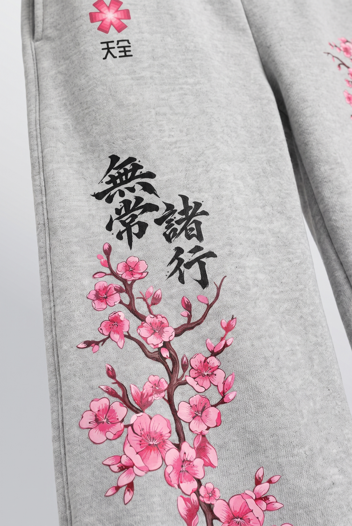 Impermanent Sakura Loose-Fit Sweatpants Grey