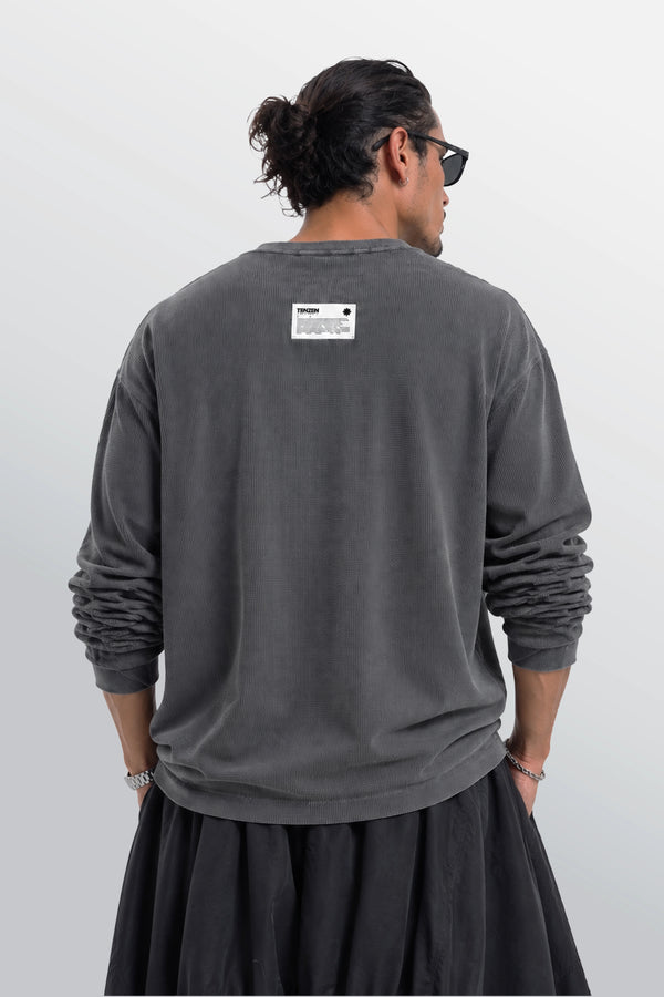 Absolute Cinema Oversized Waffle Tee Acid Black