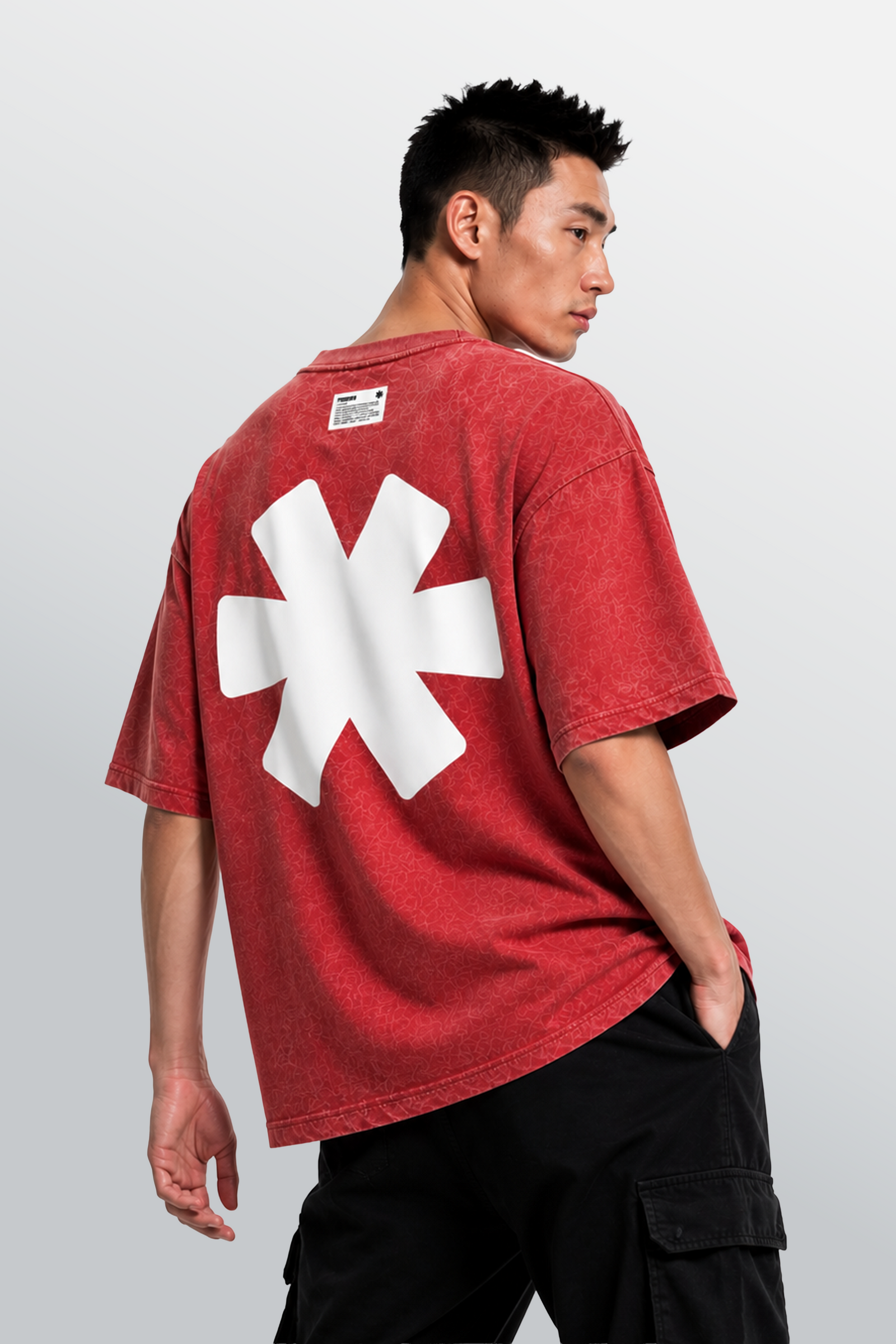 Crew Oversized Tee Acid Red