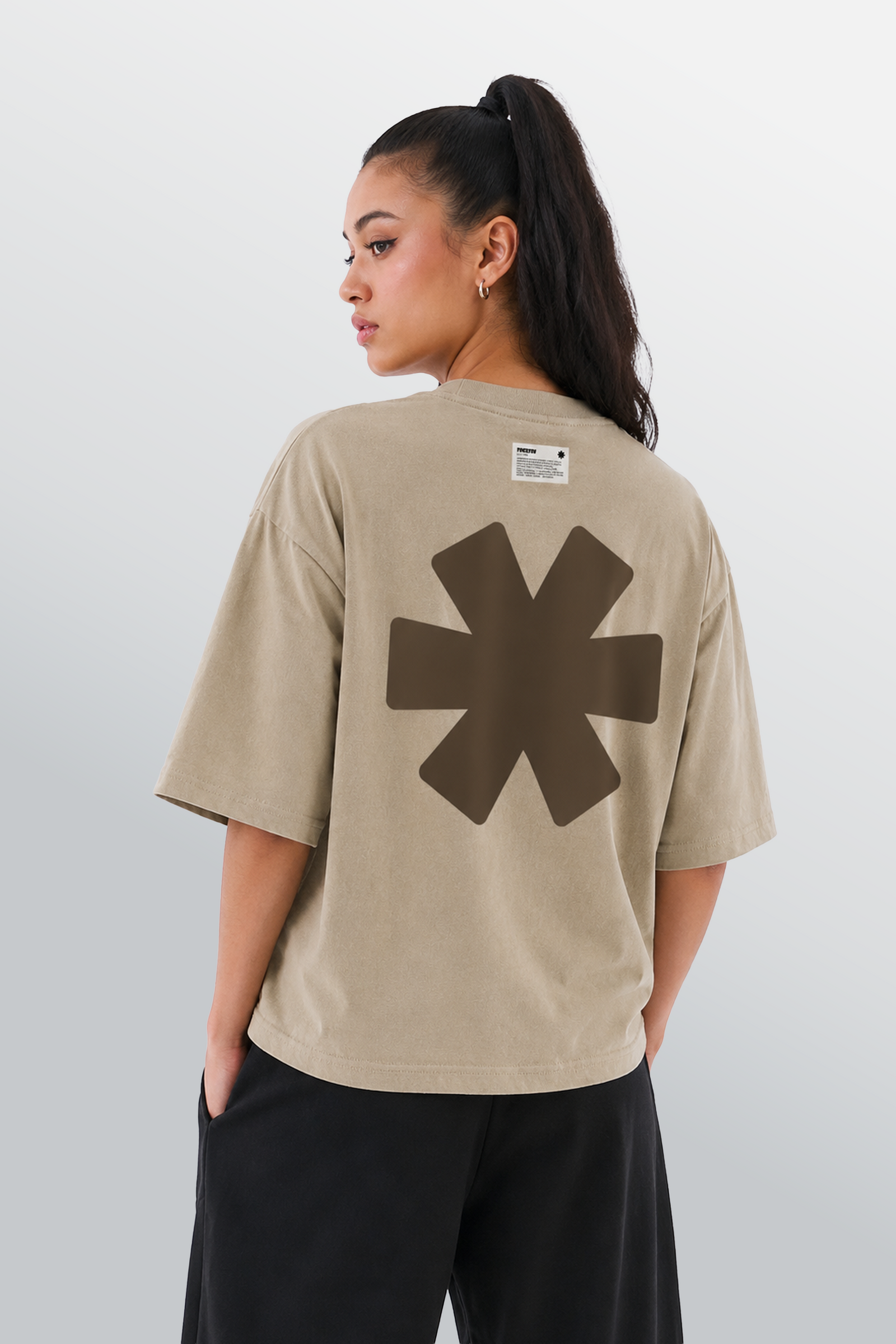 Crew Oversized Tee Beige
