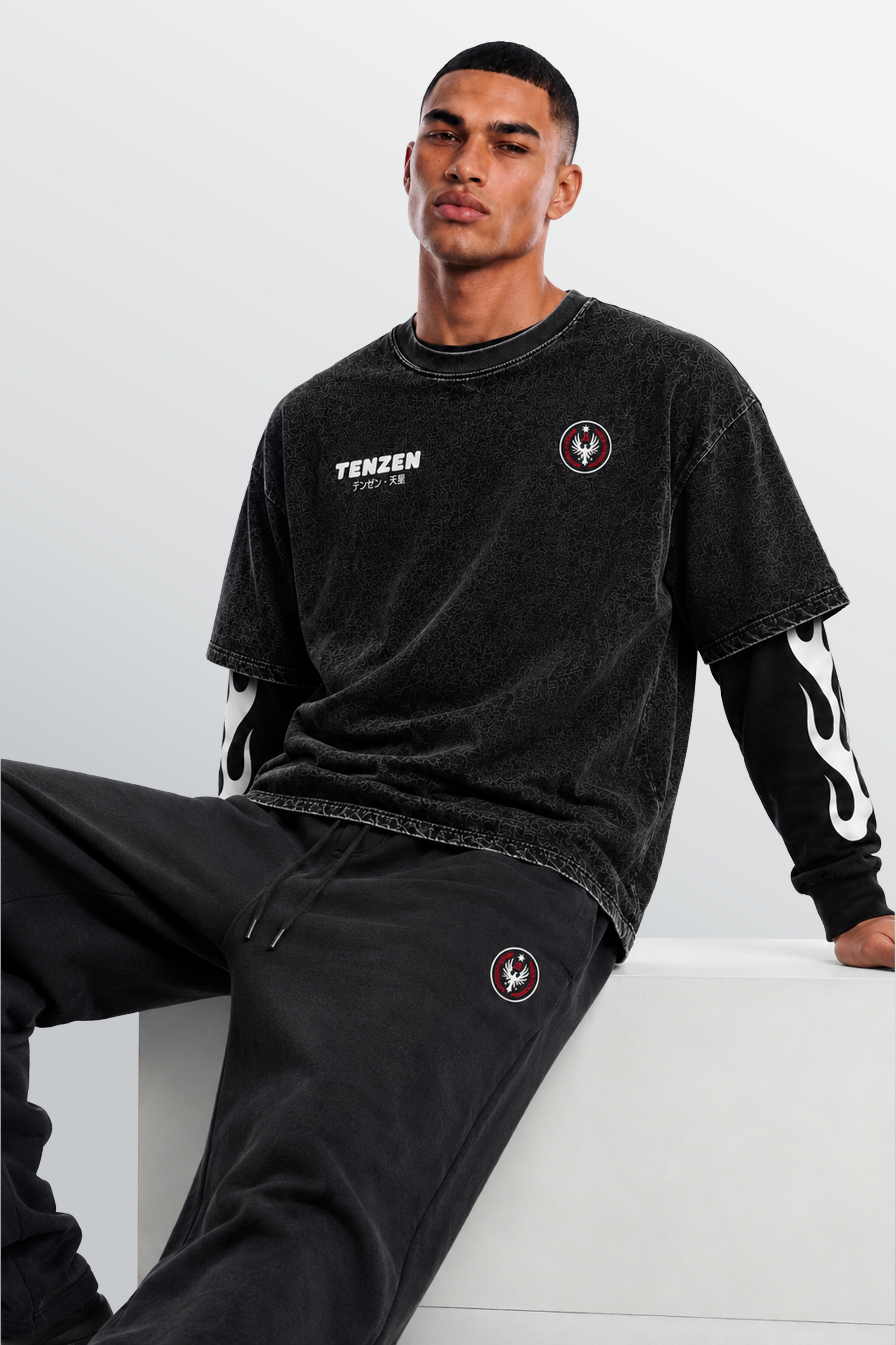 Tenzen Angels Motor Club Loose-Fit Sweatpant Black