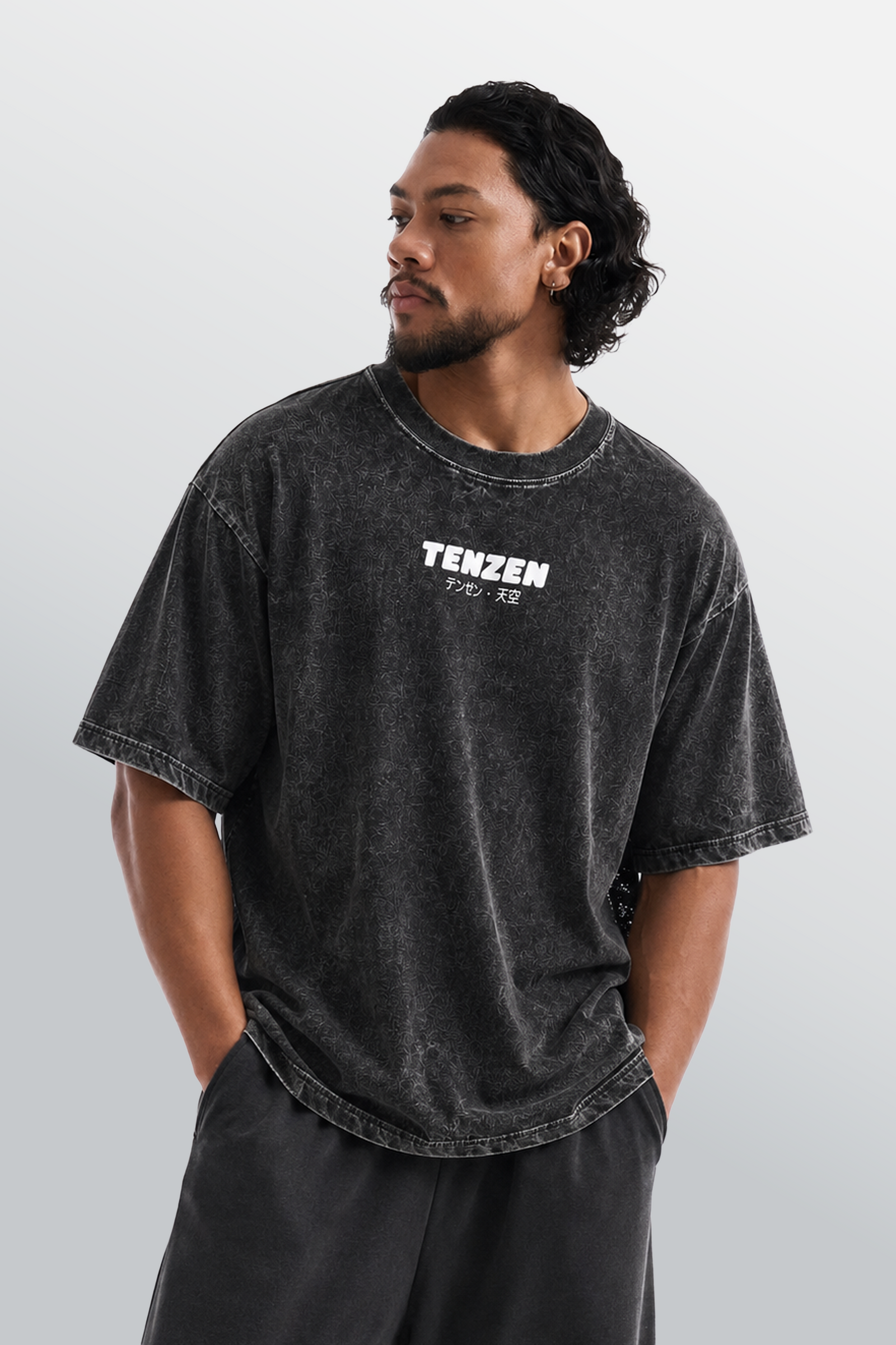 Crew Oversized Tee Acid Black
