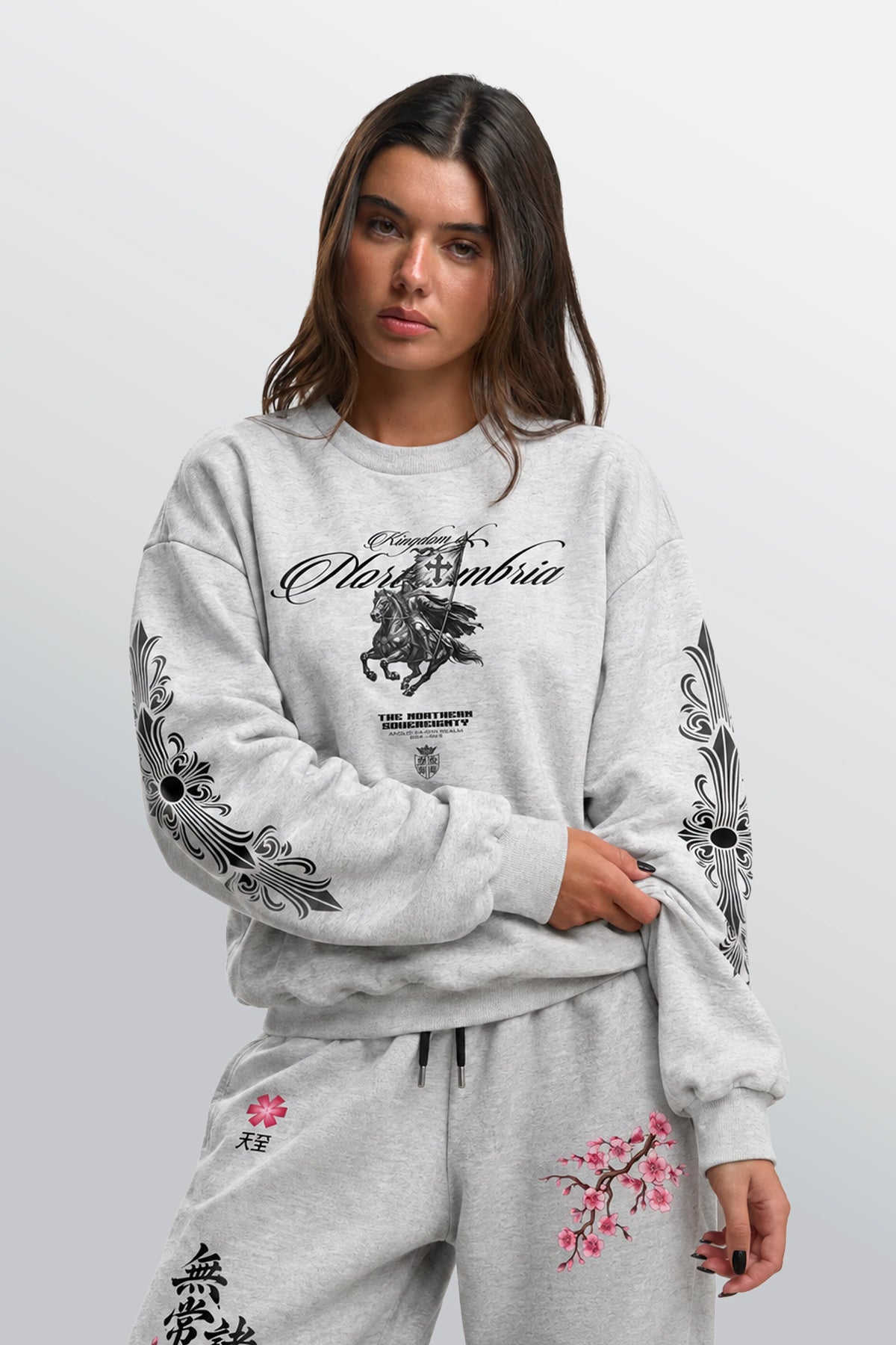 Kingdom Of Northumbria Oversized Sweatshirt White