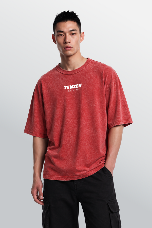 Crew Oversized Tee Acid Red