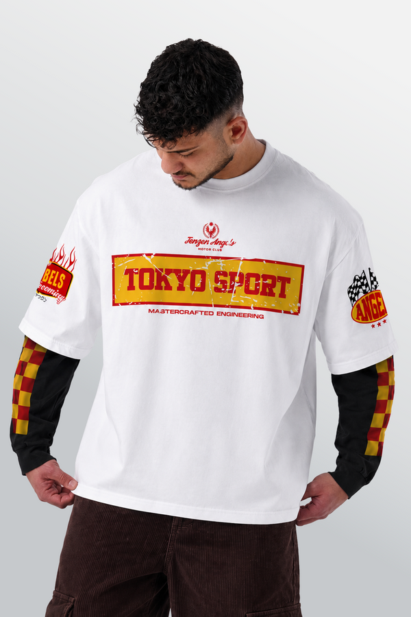 Tokyo Sport Layered Tee White