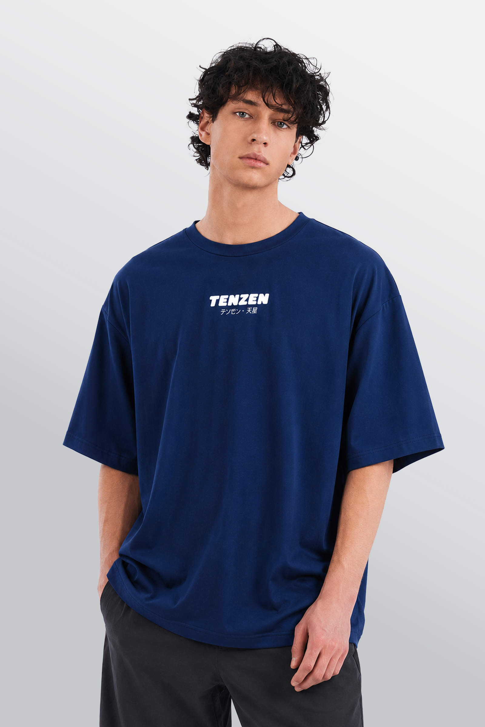 Crew Oversized Tee Navy