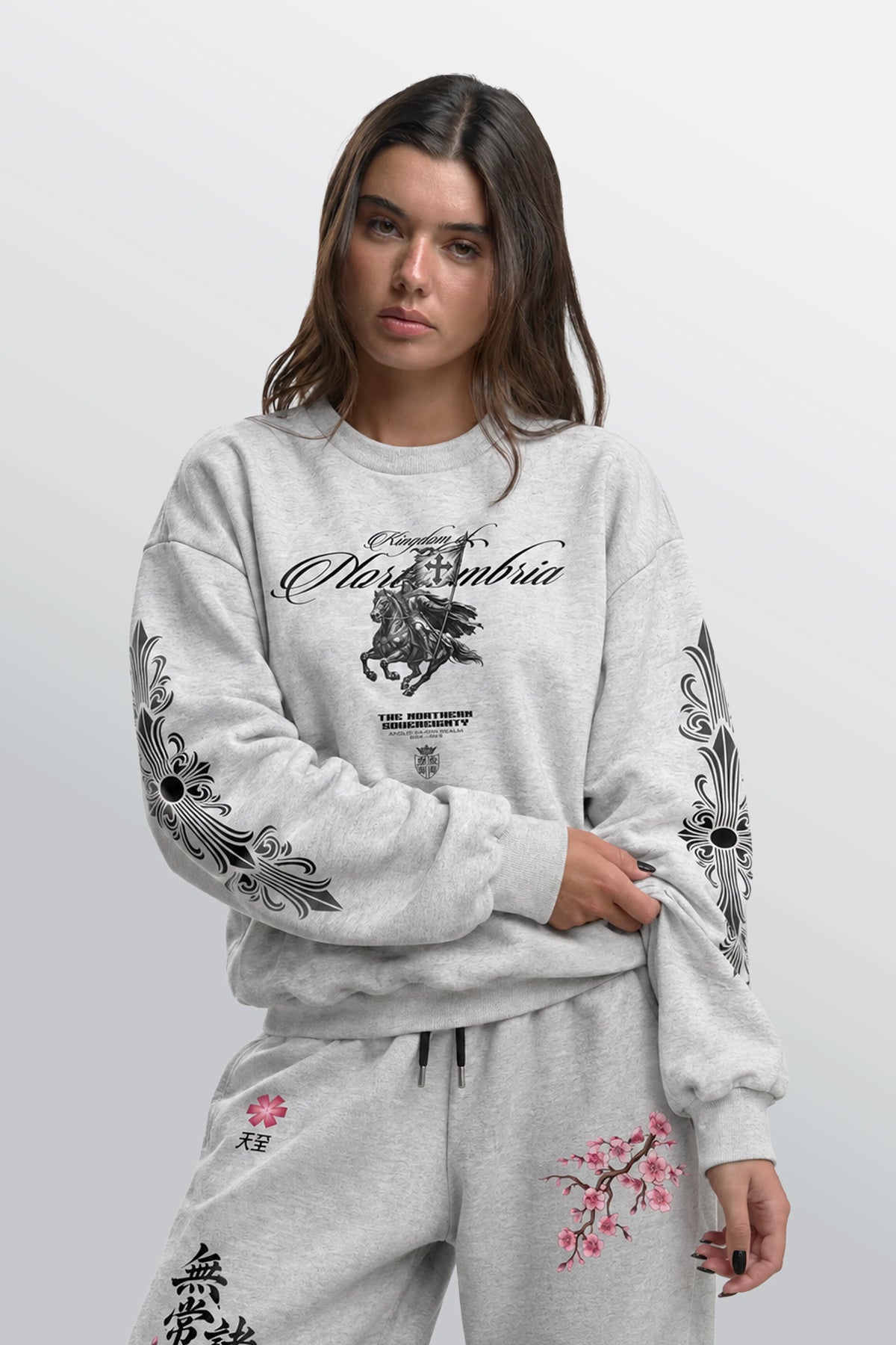 Kingdom Of Northumbria Oversized Sweatshirt White