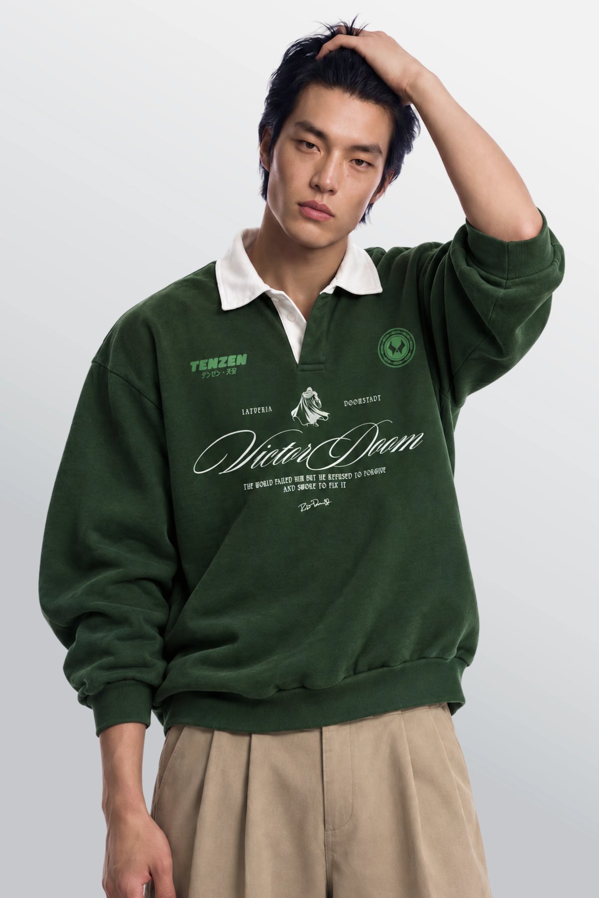 Victor Doom Polo Sweatshirt Olive