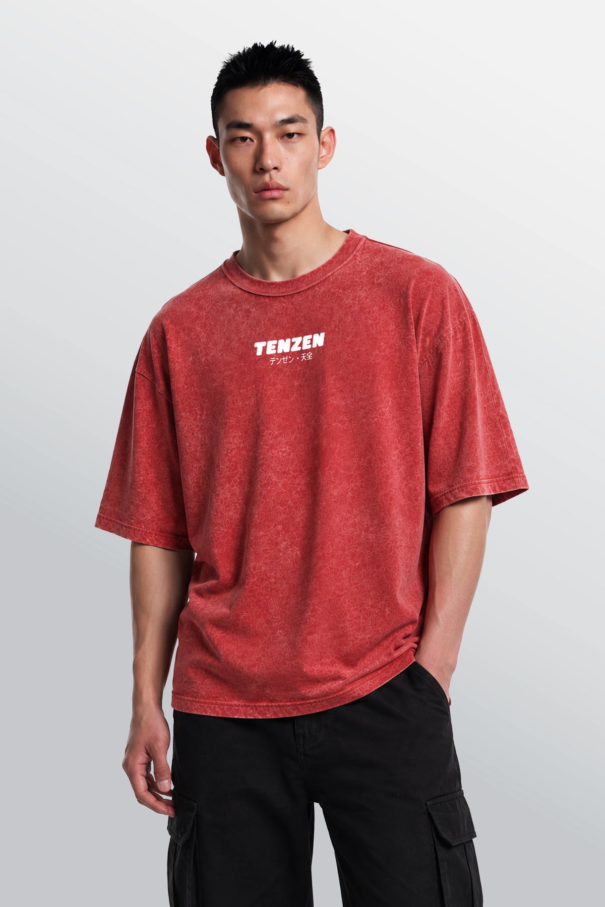 Crew Oversized Tee Acid Red
