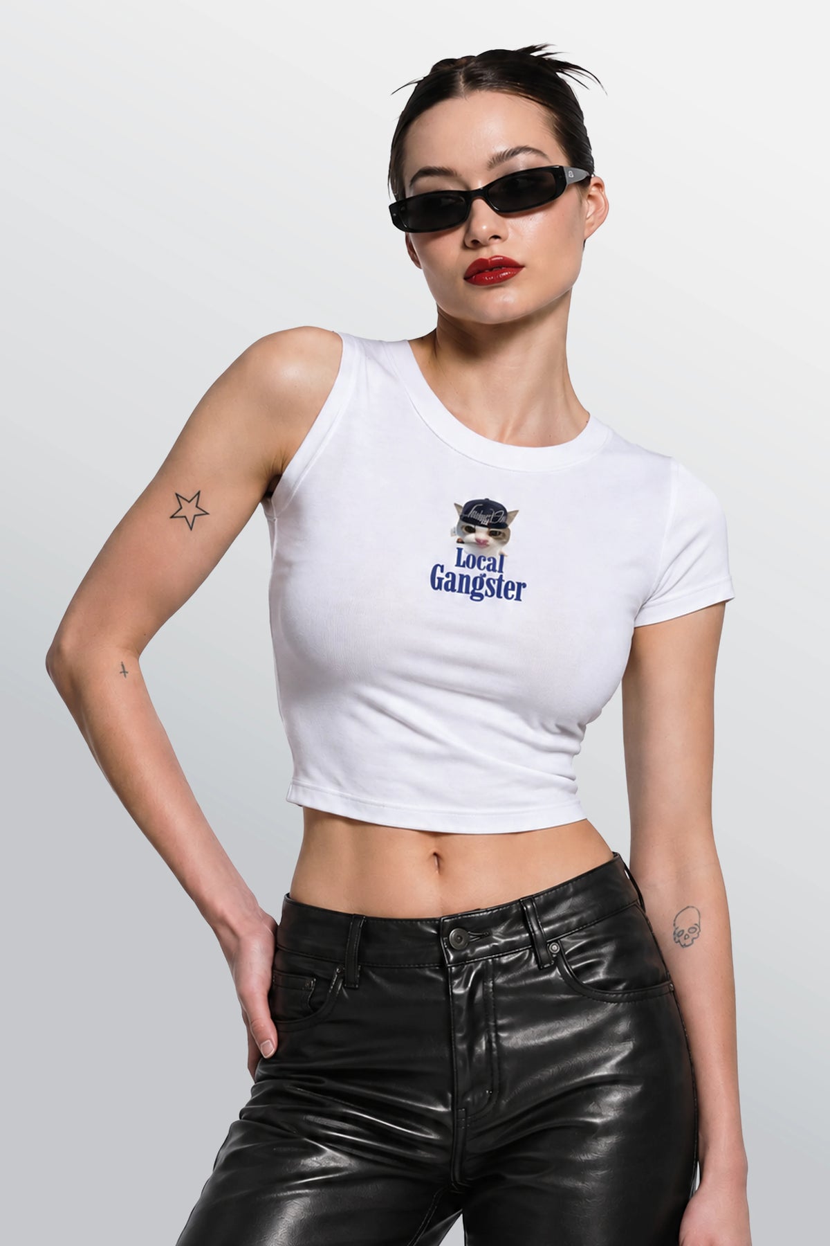 Local Gangster Baby Tee White