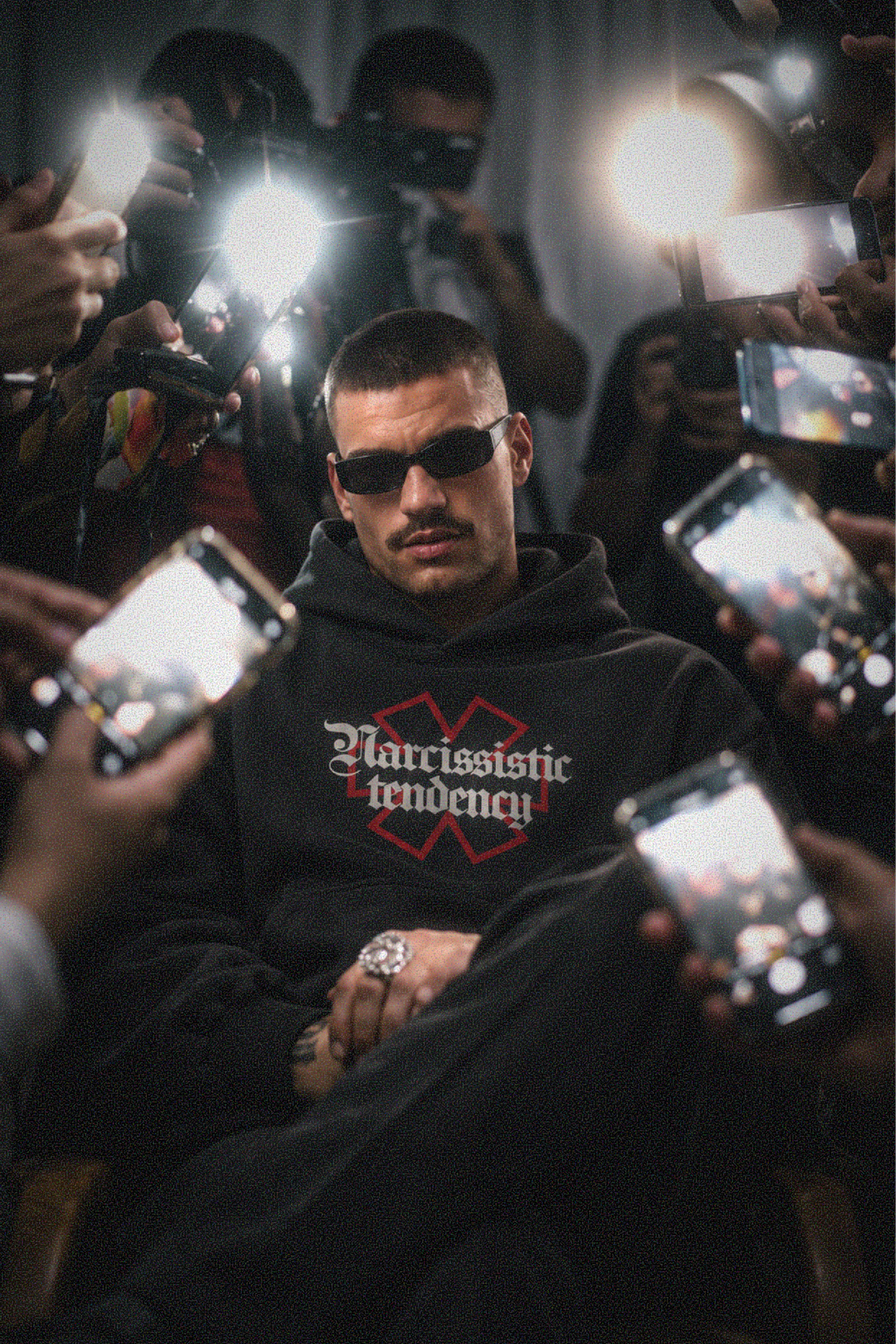 Narcissistic Tendency Oversized Hoodie Black